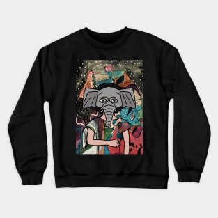 Enchanting FemaleMask NFT with AnimalEye Color and LightItem - Explore the World of Mystery Night Crewneck Sweatshirt